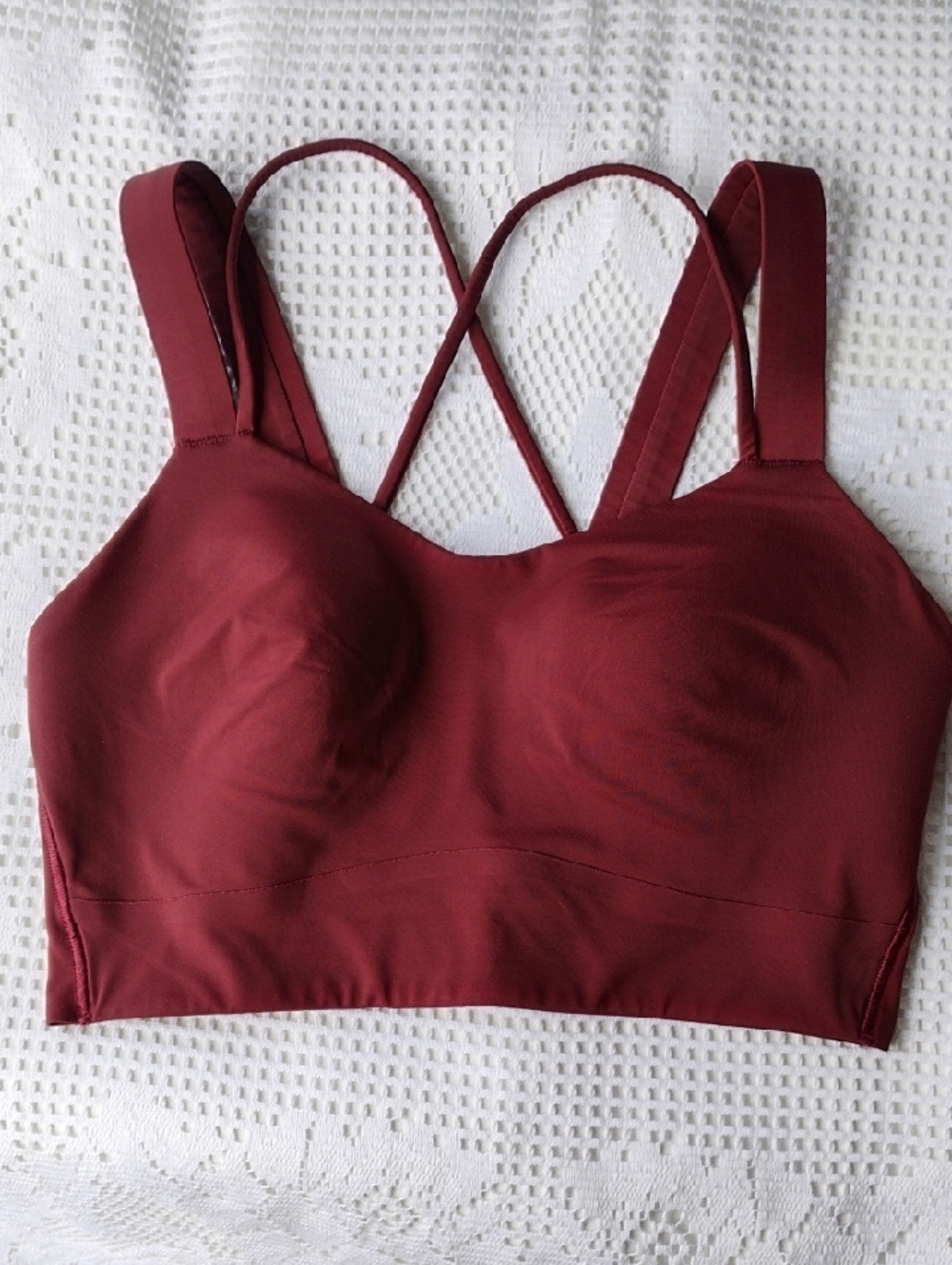 Lululemon Burgundy Cross-Back Sports Bra